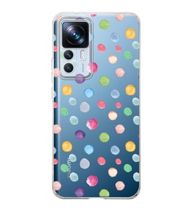 PrintiFy Xiaomi Mi 12T Pro ile Uyumlu 1mm Slim Fit Water Color 6 Baskılı Şeffaf  Kılıf