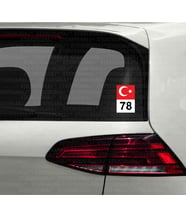 78 karabük il şehir plaka etiket sticker tr türkiye ay yıldız çıkartma yapışkanlı 2 Adet - araba cam motosiklet laptop pc oto uyumlu