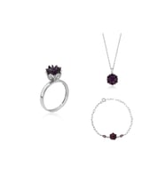 Lotus Çiçeği Yüzük.kolye Ve Bileklik Seti 925 Ayar Gümüş Set