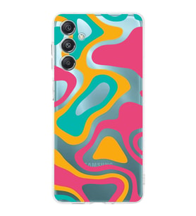 PrintiFy Samsung M34 Uyumlu Kamera Korumalı Renkli Desen Tasarımlı Şeffaf Silikon Kılıf