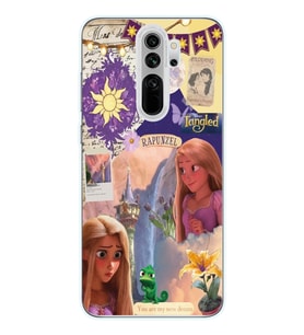 Redmi Note 8 Pro Uyumlu Rapunzel Tasarımlı Şeffaf Telefon Kılıfı