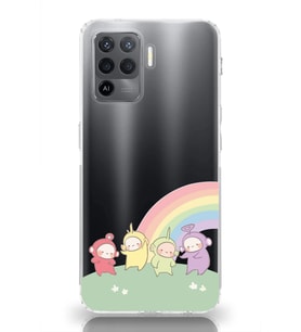 Oppo Reno 5 Lite Uyumlu Teletubbies Desenli Şeffaf Telefon Kılıfı