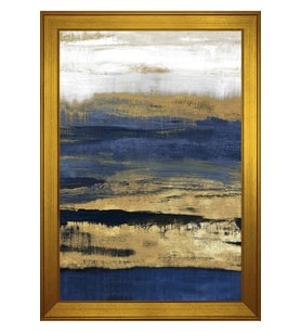 Soyut Şekiller Motifli Kanvas Tablo 50 x 70 cm Gold Çerçeve