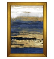 Soyut Şekiller Motifli Kanvas Tablo 50 x 70 cm Gold Çerçeve