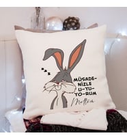 Müsadenizle Uyuyorum ( Bugs Bunny) Tasarmlı Yastık Kişiye Özel