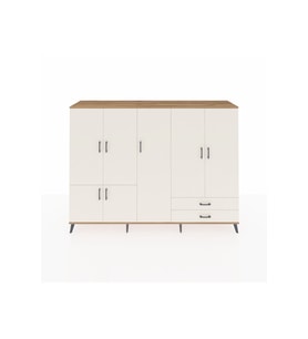 Hyperion Dolap 12 Raflı 2 Çekmeceli 7 Kapaklı 220x44x163 Çam-Aytaşı