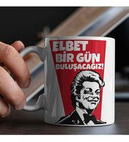 Elbet Bir Gün Buluşacağız Yazılı Zeki Müren Hediyelik Kupa Bardak