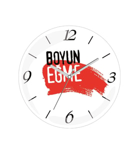 Boyun Eğme Sessiz Akar Bombeli Gerçek Cam Duvar Saati