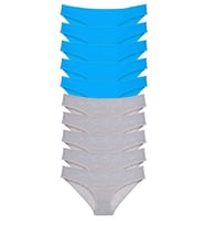 10 adet Süper Eko Set Likralı Kadın Slip Gri Mavi