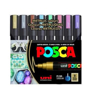 Uni Posca Su Bazlı Marker Seti 8li Metalik Renkler 1.8 2.5mm PC5M