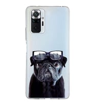 PrintiFy Xiaomi Redmi Note 10 Pro ile Uyumlu 1mm Slim Fit Köpek 3 050f Baskılı Şeffaf  Kılıf