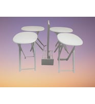 Zigon çanta 17387 Sehpa Oval ahşap MDF Model Torna Parlak Beyaz Lake El Yapım 