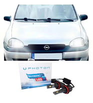 Opel Corsa B Led Xenon Uzun + Kısa Far Ampulü H4 Ultimate 9500 Lumens Yeni Seri Beyaz 1993-2000