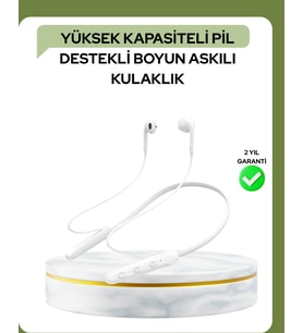 100 Saat Pil Ömrü Boyun Askılı Bluetooth Kablosuz Kulaklık