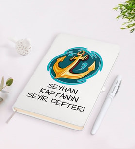 BK Gift Kişiye Özel İsimli Beyaz Seyir Defteri ve Kalem Seti-5