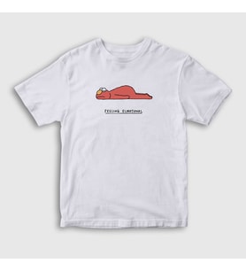 Presmono Unisex Çocuk Beyaz Feeling Elmotional T-Shirt 288168tt
