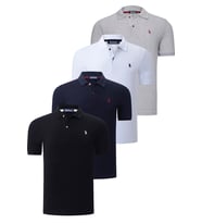 DÖRTLÜ SET T8561 DEWBERRY ERKEK T-SHIRT-SİYAH-BEYAZ-LACİVERT-GRİ (Karışık)