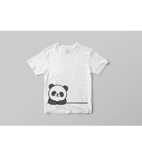 Sevimli Panda Baskı Tişört (Yetişkin - Çocuk)