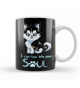 Siberian Husky I Can See Into Your Soul Kupa Bardak Porselen