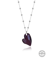 Swarovski Crystal Kadın Purple Kalp Gümüş Kolye