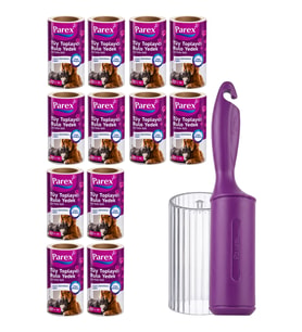 Premium Tüy Toplayıcı 12'li Yedek Rulo ve Aparat + Şeffaf Kapak Paketi