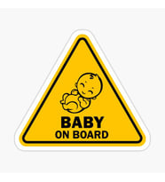 Arabada Bebek Var Sticker oto Yapıştırma Etiket 18cm MD25