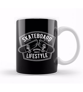 Skateboard Lifestyle Snapped Deck Kupa Bardak Porselen