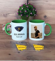 Özel Güvenlik Görevlisi Kupa Bardak Yeşil Fotoğraflı