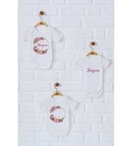 Pia Baby Premium %100 Pamuk İsme Özel Organik Baskılı Üçlü Set Çıtçıtlı Bebek Body Zıbın Modelleri 5072-18 (Ekru)