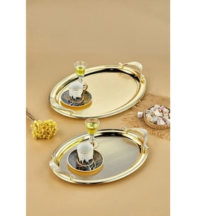Cooker CKR3165 Gold Oval Metal Tepsi Seti 2'li