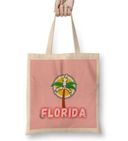 Florida Love Vintage Retro Rainbow Bez Çanta Uzun Saplı