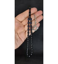 UÇAK CAMI TESBİH MAVİ-SİYAH SÜRMELİ BEYZİ KESİM T-425 (Çok Renkli)