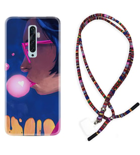 Oppo Reno 2Z 4 Lite 4 Pro 5 6 7 A31 Kılıf Boyun Asklı Rasta Silikon Sakız ve Kız 1767