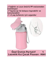 Özel Üretim Dayanıklı Sağlıklı PP Malzeme +2 Yaş Portatif Taşıma İpli Kız Çocuk Lazımlık Pisuvar