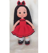 Kırmızı Siyah Fatoş Bebek Amigurumi Organik Oyuncak