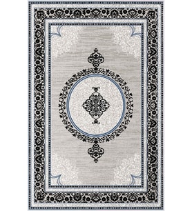 Eliana Home Baskılı, Yıkanabilir Kaymaz Taban Salon Halısı LNA0349 100x150 cm (Gri)