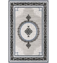 Eliana Home Baskılı, Yıkanabilir Kaymaz Taban Salon Halısı LNA0349 100x150 cm (Gri)