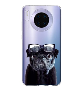 PrintiFy Huawei Mate 30 ile Uyumlu 1mm Slim Fit Köpek 3 050f Baskılı Şeffaf  Kılıf