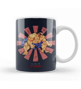 E Honda Retro Japanese Street Fighter Kupa Bardak Porselen