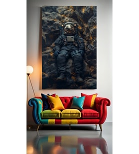 YORGUN ASTRONOT V33 Ev Duvar Salon Güzellik Salonu Ofis Dükkan Dekarasyon Kanvas Tablo (Çok Renkli)