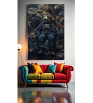 YORGUN ASTRONOT V33 Ev Duvar Salon Güzellik Salonu Ofis Dükkan Dekarasyon Kanvas Tablo (Çok Renkli)