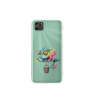 Huawei Y5P ile Uyumlu Splash Bukalemun Tasarımlı Şeffaf Silikon Kılıf