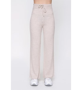Chuba Kadın Fitilli Triko Pantolon Bej 22WK261