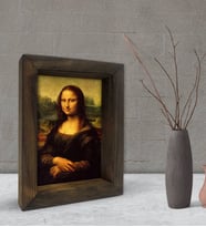 BK Gift Mona Lisa Tasarımlı Dekoratif Doğal Masif Ahşap Çerçeve 15x20cm-1 (Beyaz)