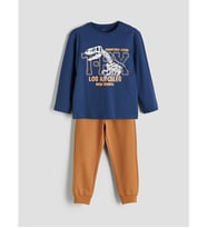 LCW Kids Mavi Baskılı Erkek Çocuk Sweatshirt Ve Eşofman Alt 2'li