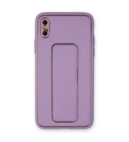 Iphone Xs Kılıf Coco Deri Standlı Kapak - Koyu Lila