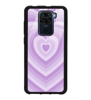Xiaomi Redmi Note 9 Uyumlu Lila Kalpler Tasarımlı Glossy Telefon Kılıfı