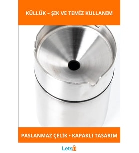 Paslanmaz Çelik Kapaklı Küllük, Şık ve Dayanıklı Tasarım