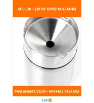 Paslanmaz Çelik Kapaklı Küllük, Şık ve Dayanıklı Tasarım