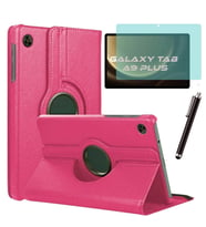 Samsung Galaxy Tab A9 Plus Kılıf Ekran Koruyucu Kalem Set (Pembe)